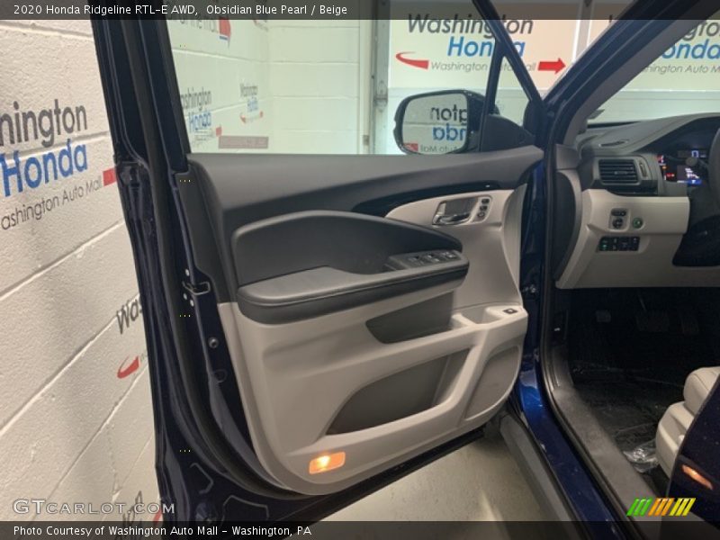 Obsidian Blue Pearl / Beige 2020 Honda Ridgeline RTL-E AWD
