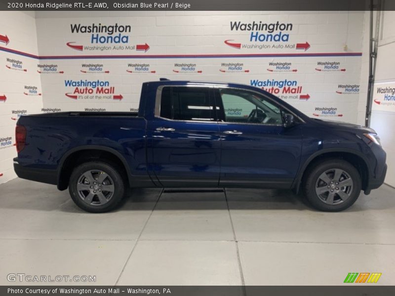 Obsidian Blue Pearl / Beige 2020 Honda Ridgeline RTL-E AWD