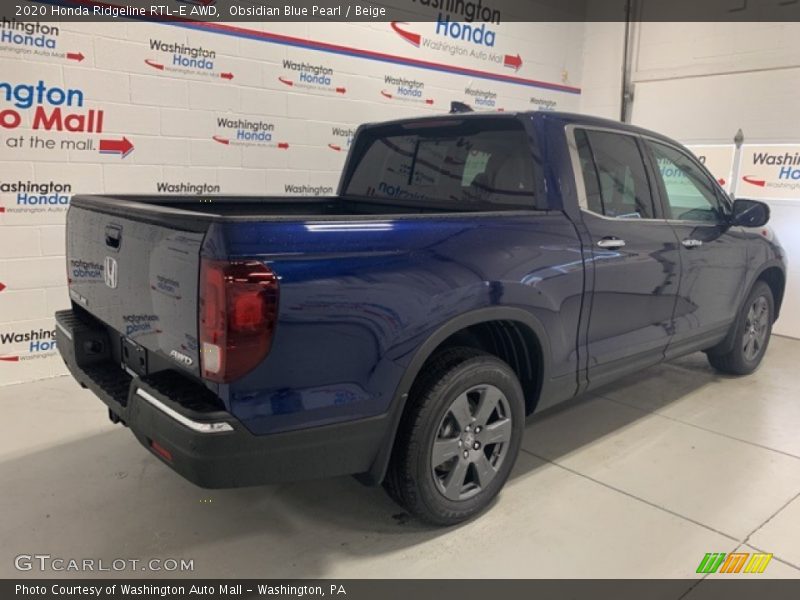 Obsidian Blue Pearl / Beige 2020 Honda Ridgeline RTL-E AWD