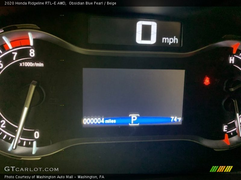 Obsidian Blue Pearl / Beige 2020 Honda Ridgeline RTL-E AWD