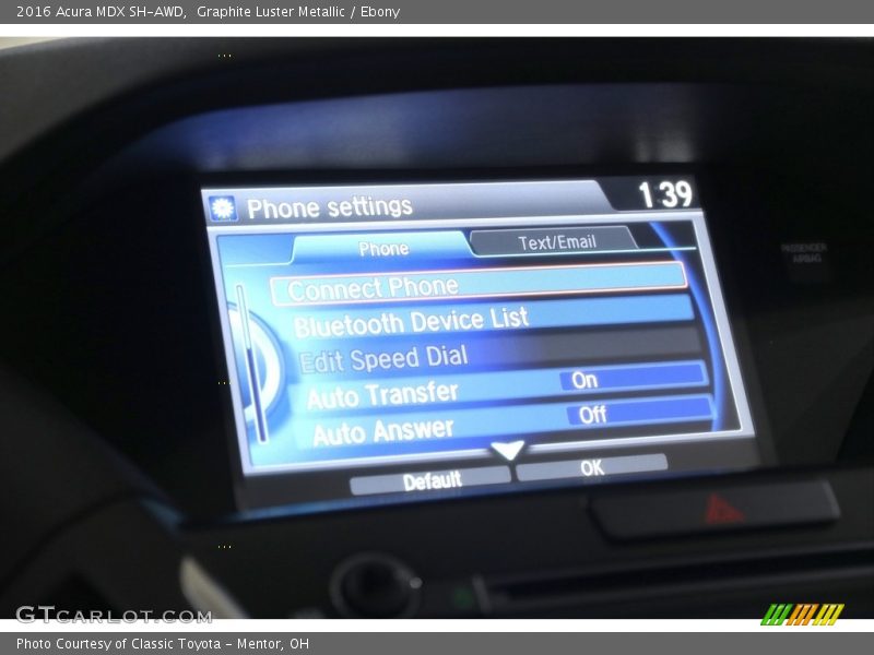 Graphite Luster Metallic / Ebony 2016 Acura MDX SH-AWD