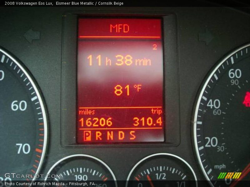 Eismeer Blue Metallic / Cornsilk Beige 2008 Volkswagen Eos Lux