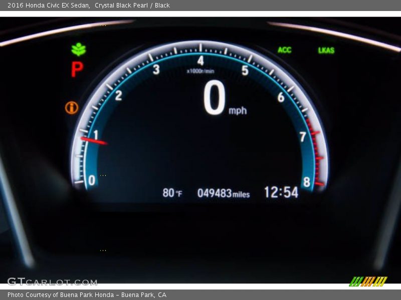 Crystal Black Pearl / Black 2016 Honda Civic EX Sedan