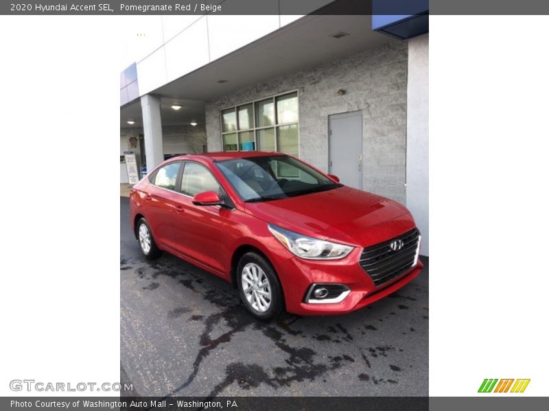 Pomegranate Red / Beige 2020 Hyundai Accent SEL