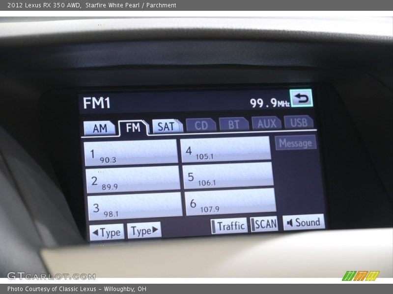 Starfire White Pearl / Parchment 2012 Lexus RX 350 AWD
