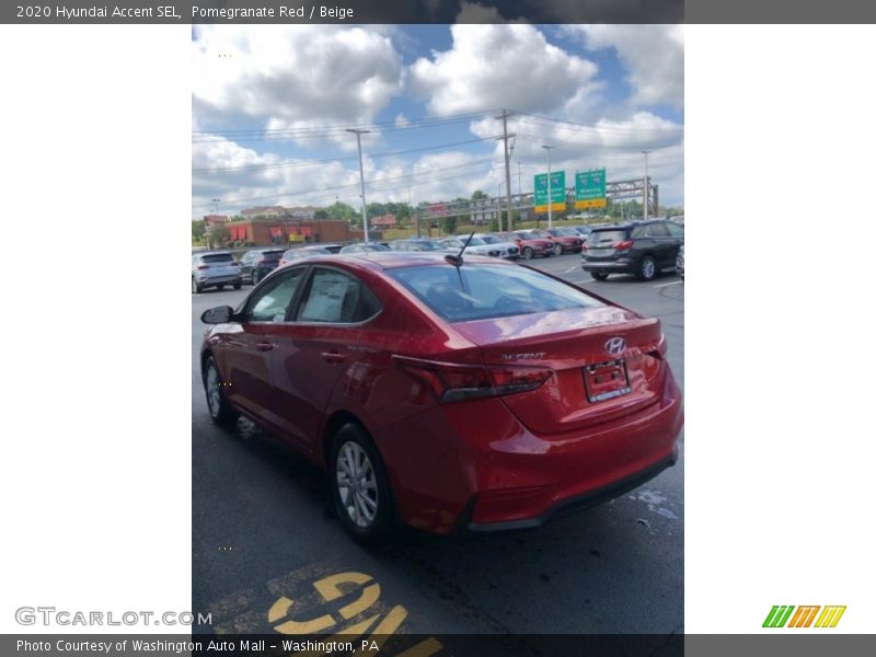 Pomegranate Red / Beige 2020 Hyundai Accent SEL