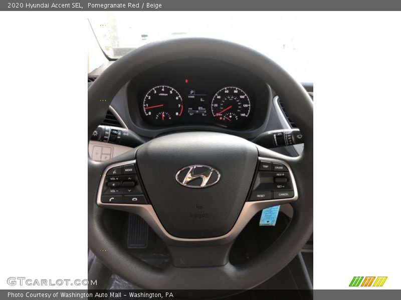 Pomegranate Red / Beige 2020 Hyundai Accent SEL