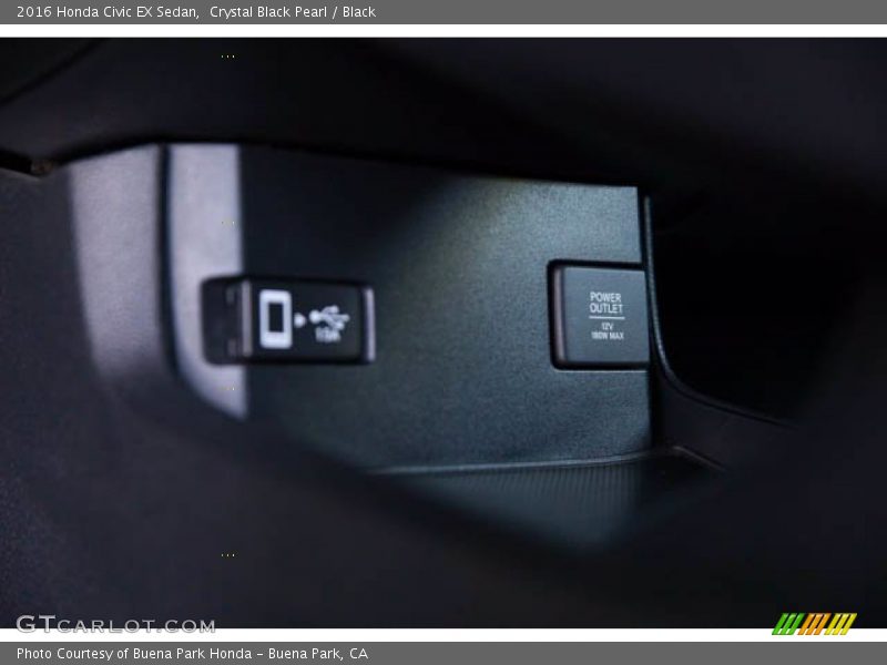 Crystal Black Pearl / Black 2016 Honda Civic EX Sedan