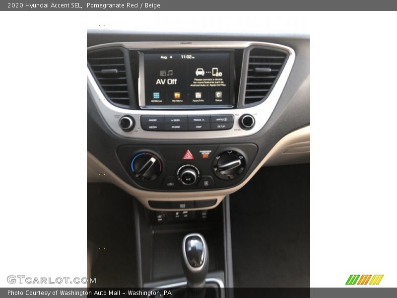 Pomegranate Red / Beige 2020 Hyundai Accent SEL