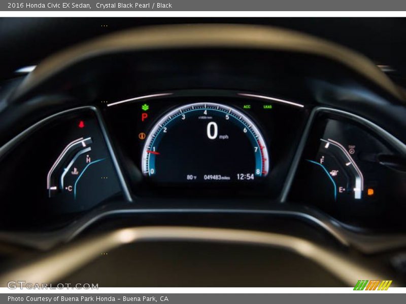 Crystal Black Pearl / Black 2016 Honda Civic EX Sedan