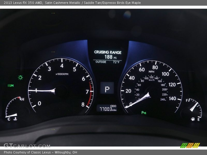 Satin Cashmere Metallic / Saddle Tan/Espresso Birds Eye Maple 2013 Lexus RX 350 AWD