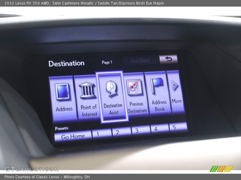 Satin Cashmere Metallic / Saddle Tan/Espresso Birds Eye Maple 2013 Lexus RX 350 AWD