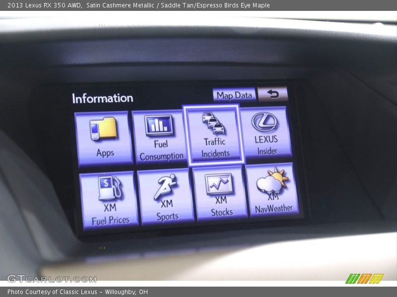 Satin Cashmere Metallic / Saddle Tan/Espresso Birds Eye Maple 2013 Lexus RX 350 AWD