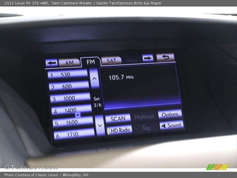 Satin Cashmere Metallic / Saddle Tan/Espresso Birds Eye Maple 2013 Lexus RX 350 AWD