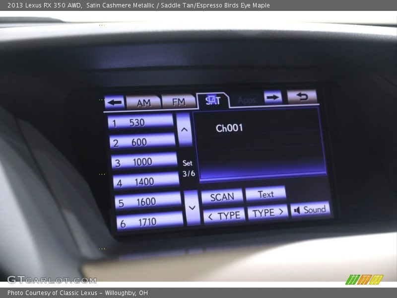 Satin Cashmere Metallic / Saddle Tan/Espresso Birds Eye Maple 2013 Lexus RX 350 AWD