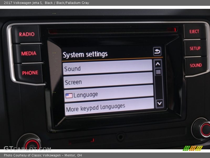 Black / Black/Palladium Gray 2017 Volkswagen Jetta S