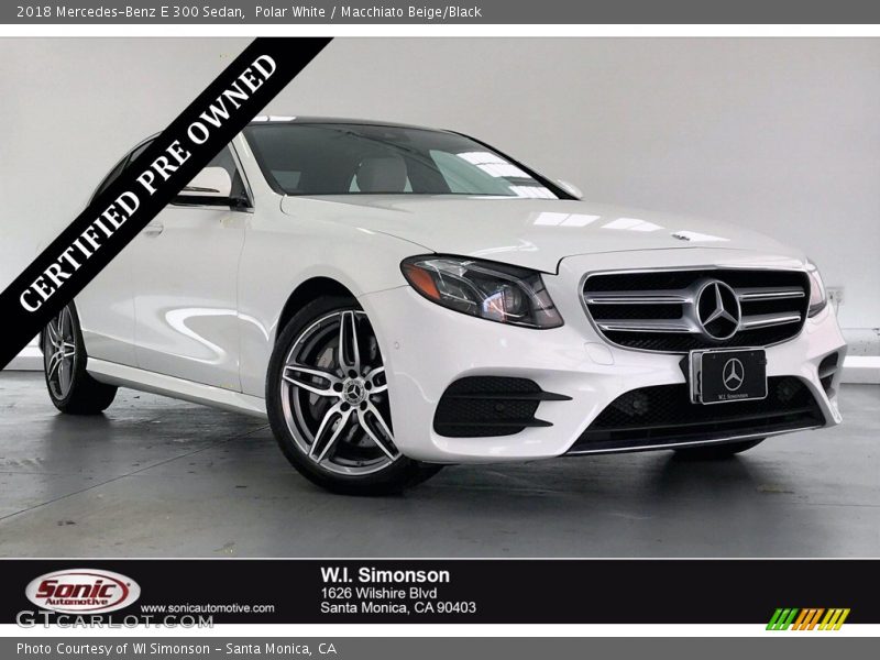 Polar White / Macchiato Beige/Black 2018 Mercedes-Benz E 300 Sedan