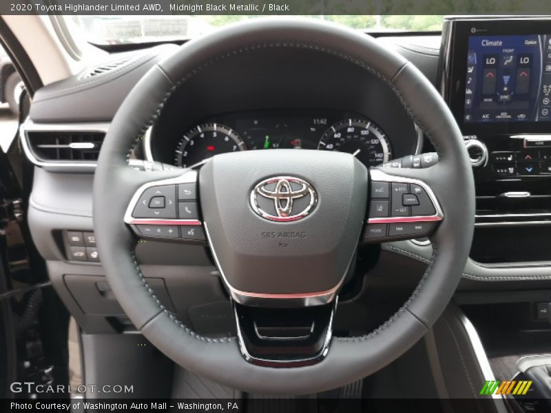 Midnight Black Metallic / Black 2020 Toyota Highlander Limited AWD