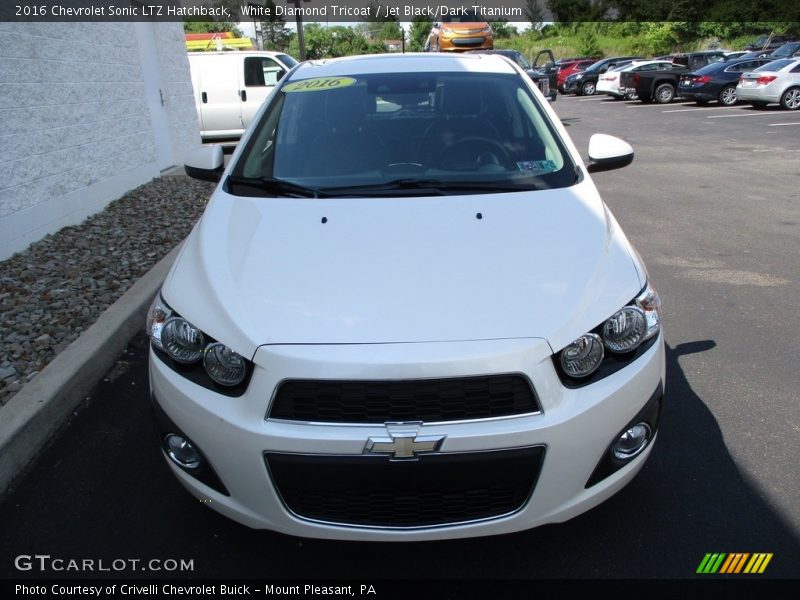 White Diamond Tricoat / Jet Black/Dark Titanium 2016 Chevrolet Sonic LTZ Hatchback