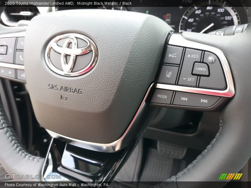 Midnight Black Metallic / Black 2020 Toyota Highlander Limited AWD