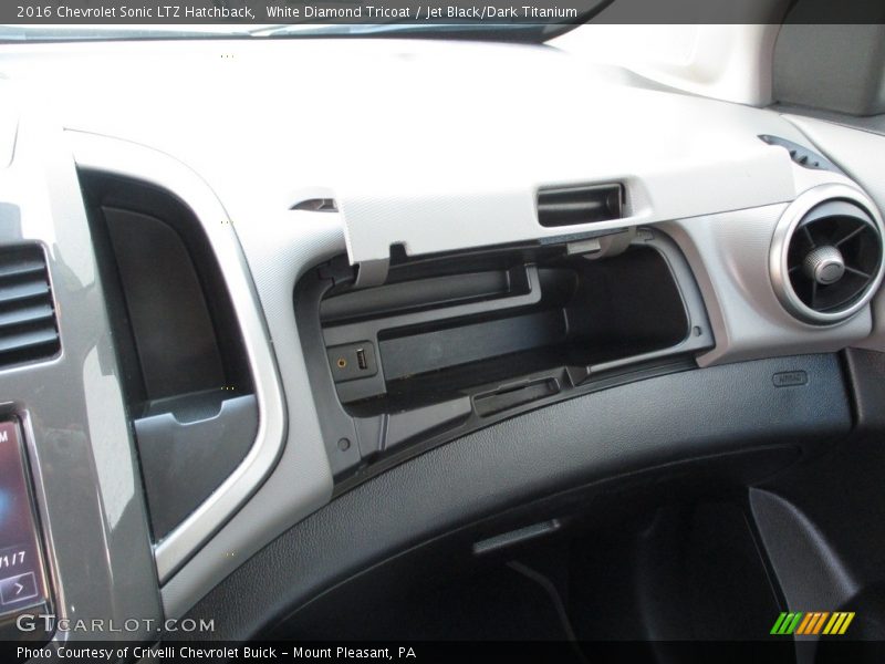 White Diamond Tricoat / Jet Black/Dark Titanium 2016 Chevrolet Sonic LTZ Hatchback