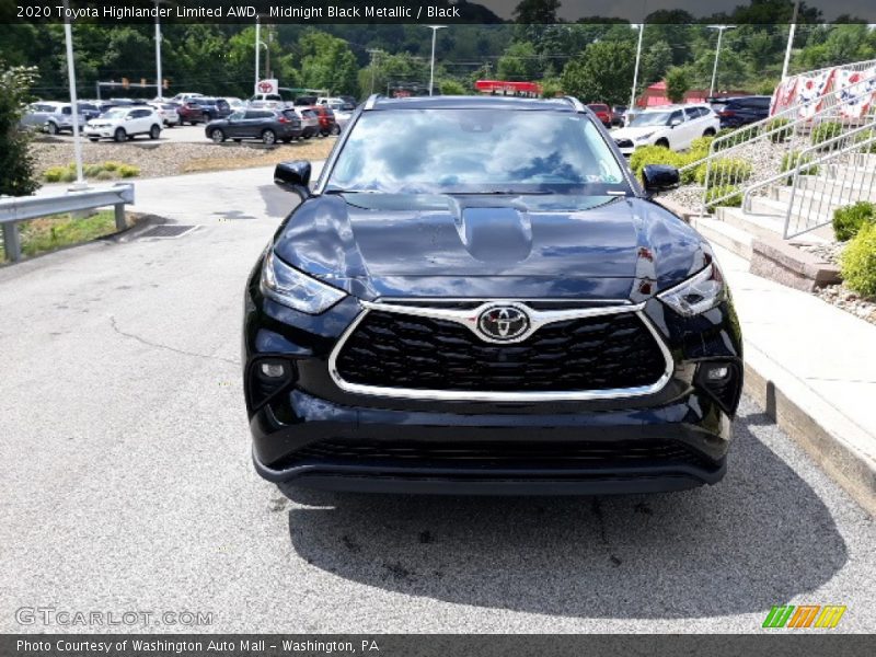 Midnight Black Metallic / Black 2020 Toyota Highlander Limited AWD