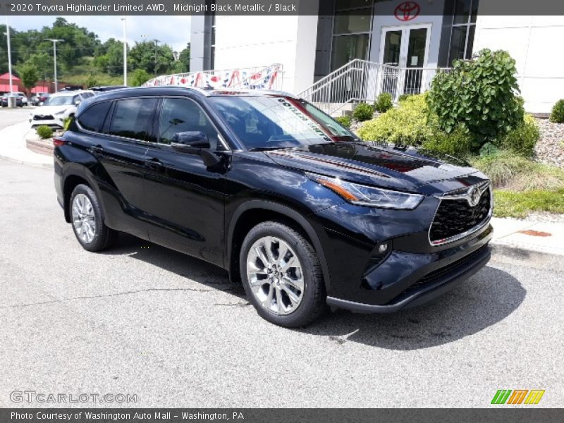 Midnight Black Metallic / Black 2020 Toyota Highlander Limited AWD