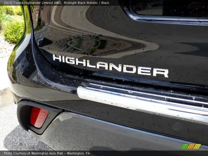 Midnight Black Metallic / Black 2020 Toyota Highlander Limited AWD