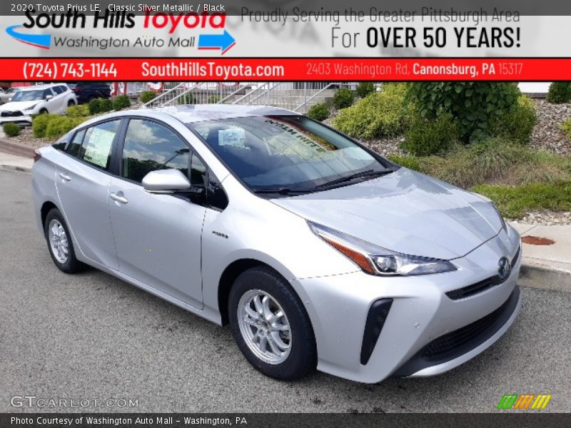 Classic Silver Metallic / Black 2020 Toyota Prius LE