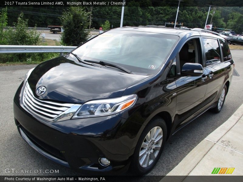 Midnight Black Metallic / Chestnut 2017 Toyota Sienna Limited AWD