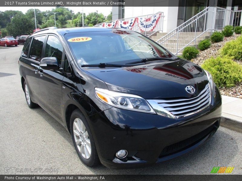 Midnight Black Metallic / Chestnut 2017 Toyota Sienna Limited AWD