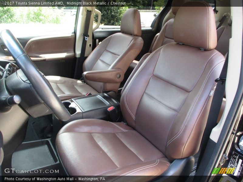 Midnight Black Metallic / Chestnut 2017 Toyota Sienna Limited AWD