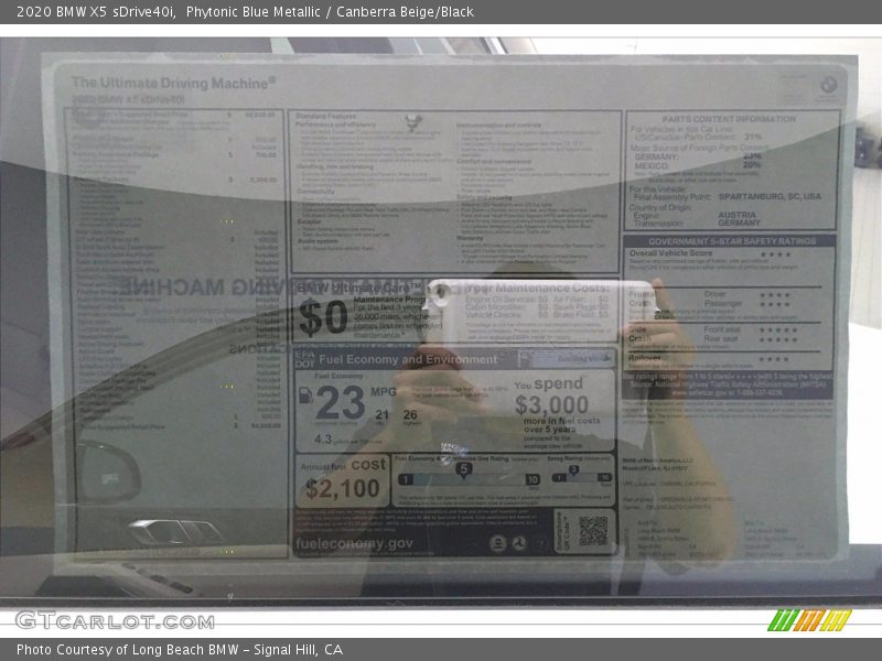 Phytonic Blue Metallic / Canberra Beige/Black 2020 BMW X5 sDrive40i