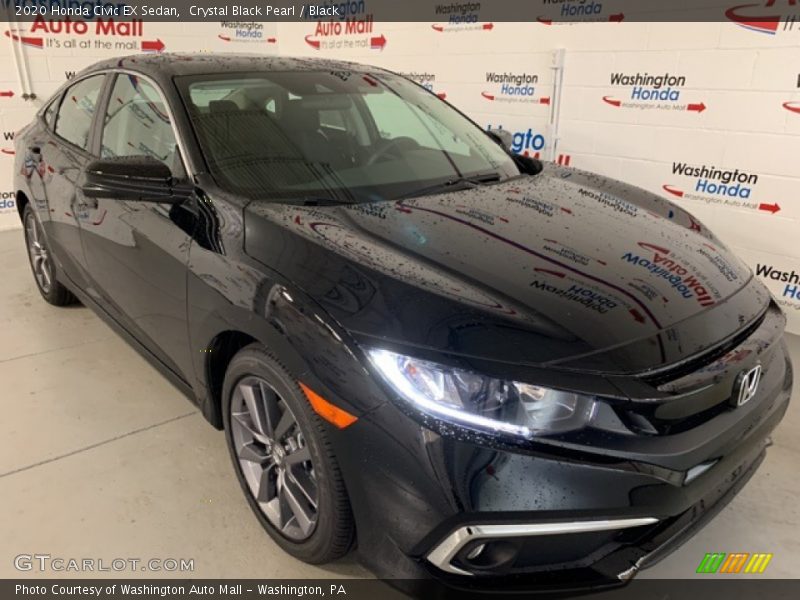 Crystal Black Pearl / Black 2020 Honda Civic EX Sedan
