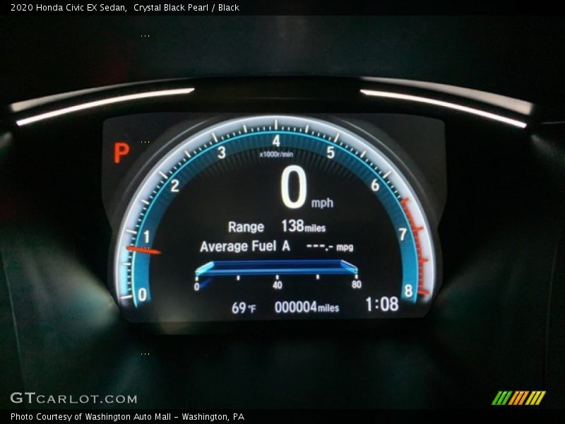 Crystal Black Pearl / Black 2020 Honda Civic EX Sedan