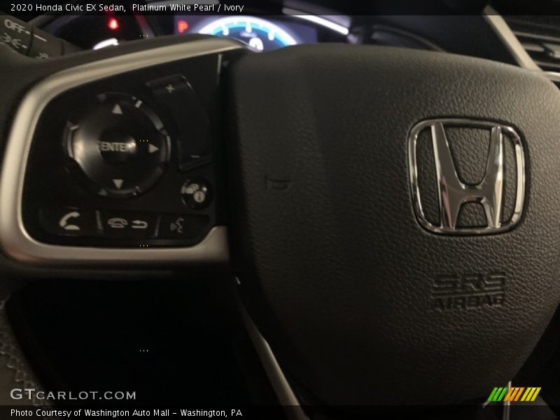 Platinum White Pearl / Ivory 2020 Honda Civic EX Sedan