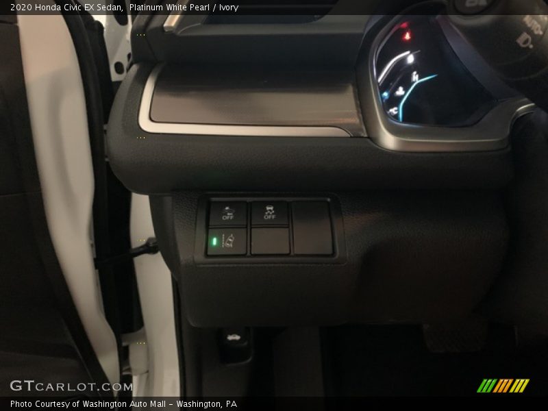 Platinum White Pearl / Ivory 2020 Honda Civic EX Sedan