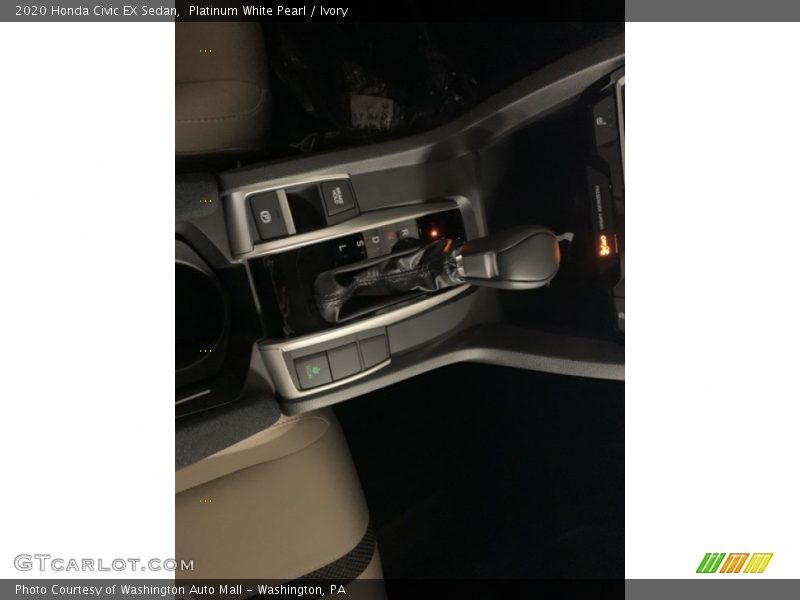 Platinum White Pearl / Ivory 2020 Honda Civic EX Sedan