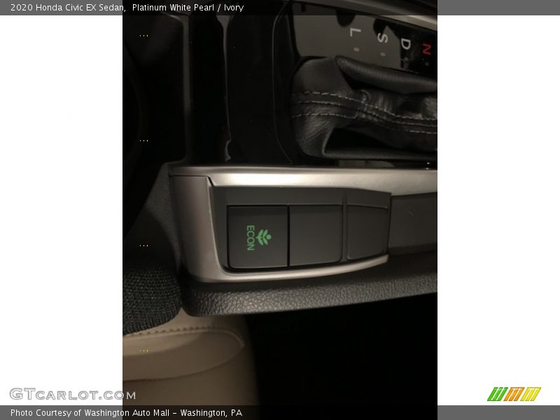 Platinum White Pearl / Ivory 2020 Honda Civic EX Sedan