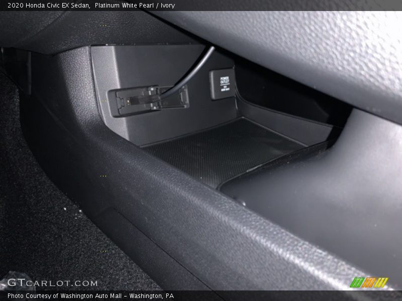 Platinum White Pearl / Ivory 2020 Honda Civic EX Sedan