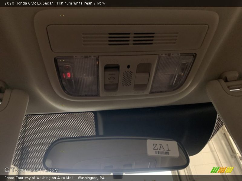 Platinum White Pearl / Ivory 2020 Honda Civic EX Sedan