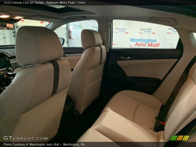 Platinum White Pearl / Ivory 2020 Honda Civic EX Sedan