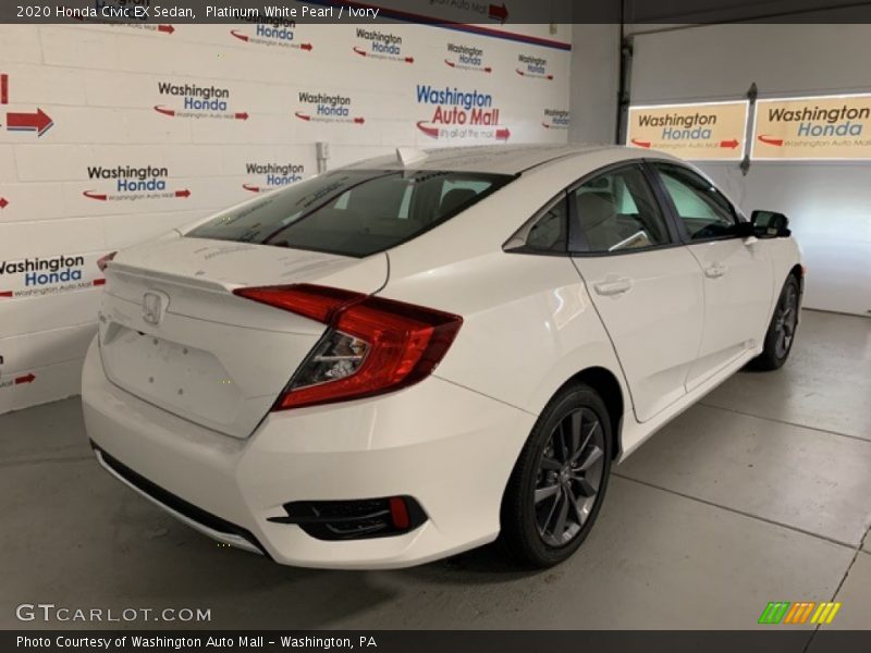 Platinum White Pearl / Ivory 2020 Honda Civic EX Sedan