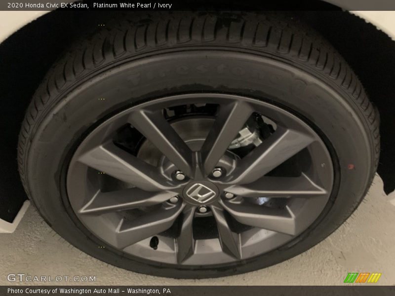 Platinum White Pearl / Ivory 2020 Honda Civic EX Sedan