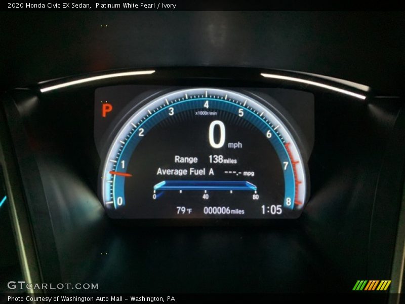 Platinum White Pearl / Ivory 2020 Honda Civic EX Sedan