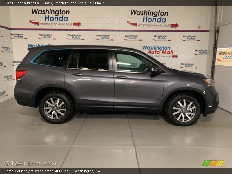 Modern Steel Metallic / Black 2021 Honda Pilot EX-L AWD