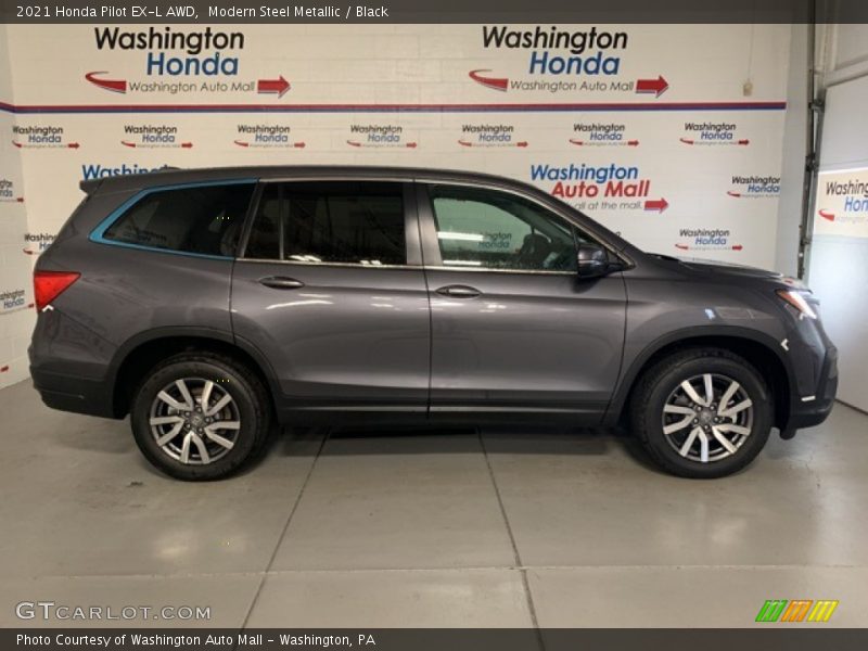 Modern Steel Metallic / Black 2021 Honda Pilot EX-L AWD