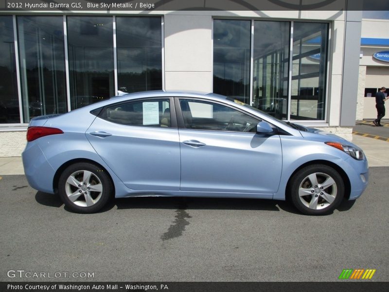 Blue Sky Metallic / Beige 2012 Hyundai Elantra GLS