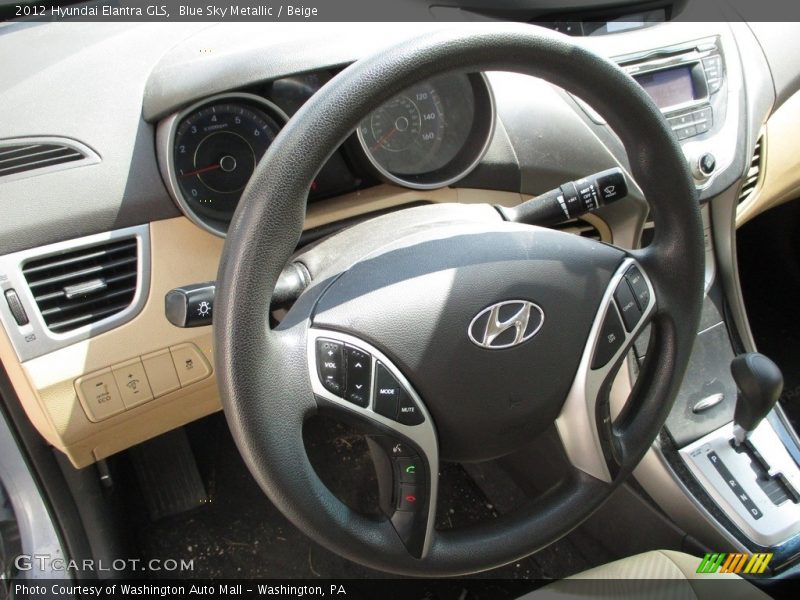 Blue Sky Metallic / Beige 2012 Hyundai Elantra GLS