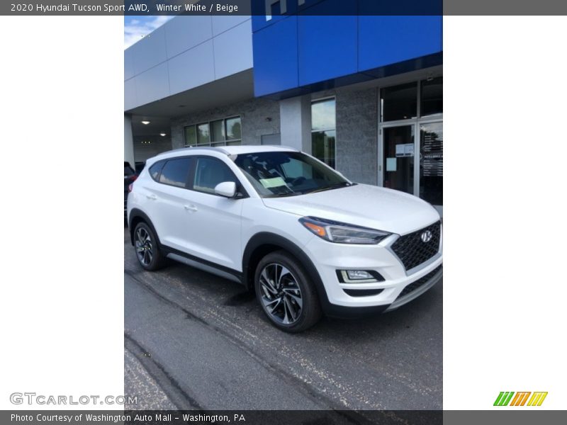 Winter White / Beige 2020 Hyundai Tucson Sport AWD